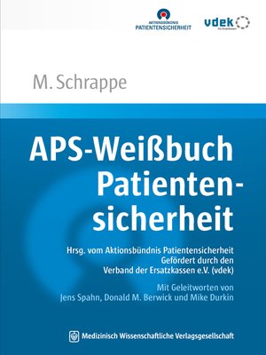 cover image of APS-Weißbuch Patientensicherheit